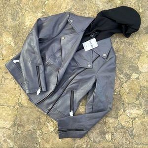 NWT Forever 21 grey faux leather jacket.